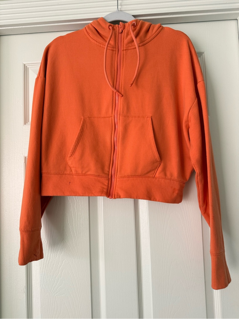 all in motion Orange Cropped Zip Hoodie Jacket